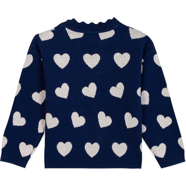Mila Heart Sweater, Bleu Brut Blue - Sweaters - 2