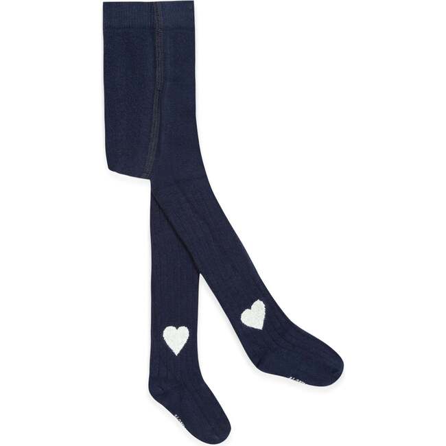 Mippy Heart Tights, Bleu Brut Blue