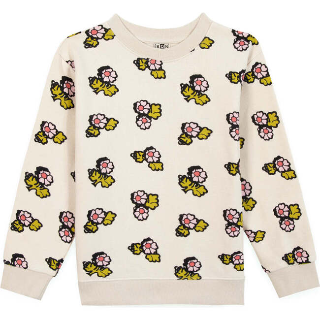 Smile Faroe Sweatshirt, Retro Fleur Ecru
