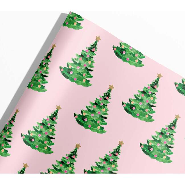 Pink Christmas Tree Gift Wrap