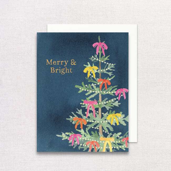Merry & Bright Holiday Tree Greeting Card - Greeting Cards - 2