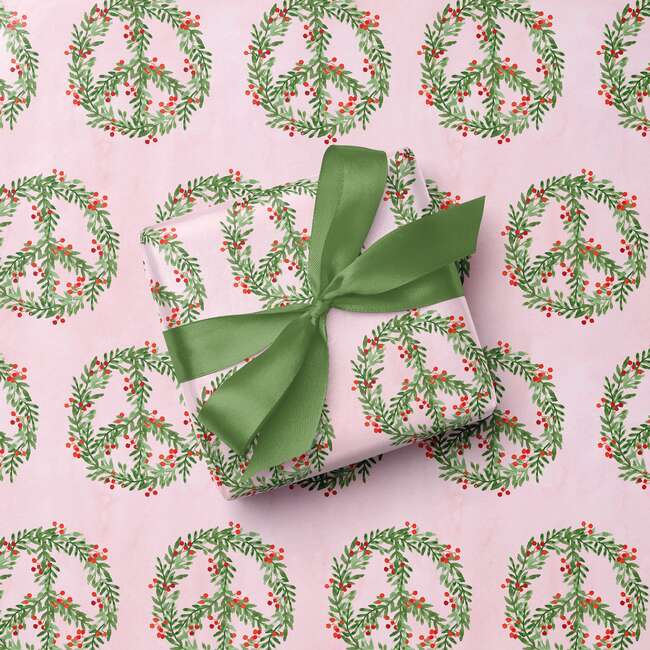 Peace Wreaths Holiday Gift Wrap - Gift Wraps - 5