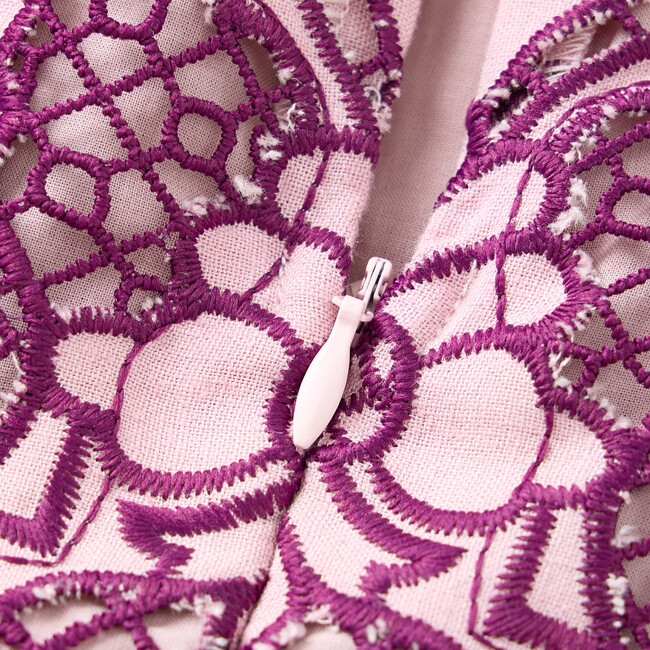 Annie Embroidered Sleeve Mini Dress, Thistle - Dresses - 6