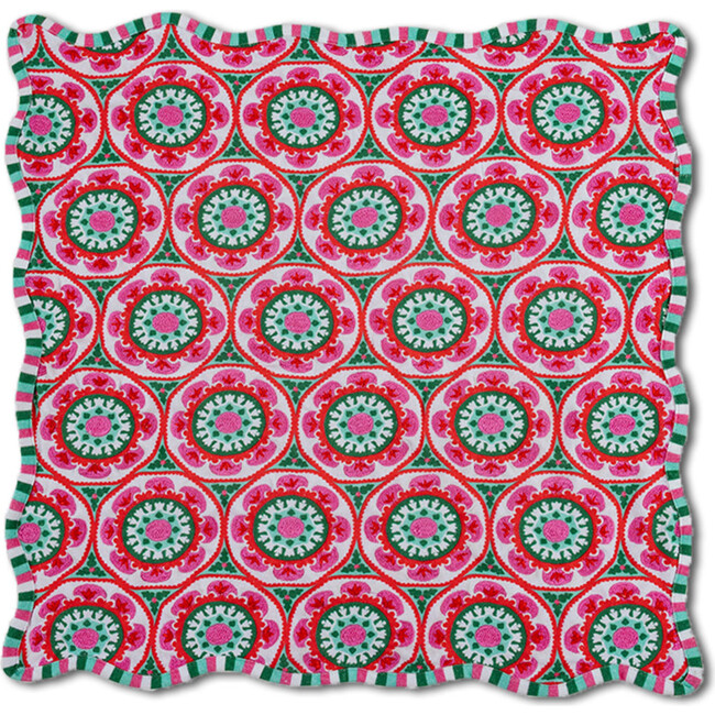 Suzani Napkins Set of 4, Green, Pink