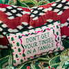 Tinsel in a Tangle Needlepoint Pillow, Pink, Green - Decorative Pillows - 2