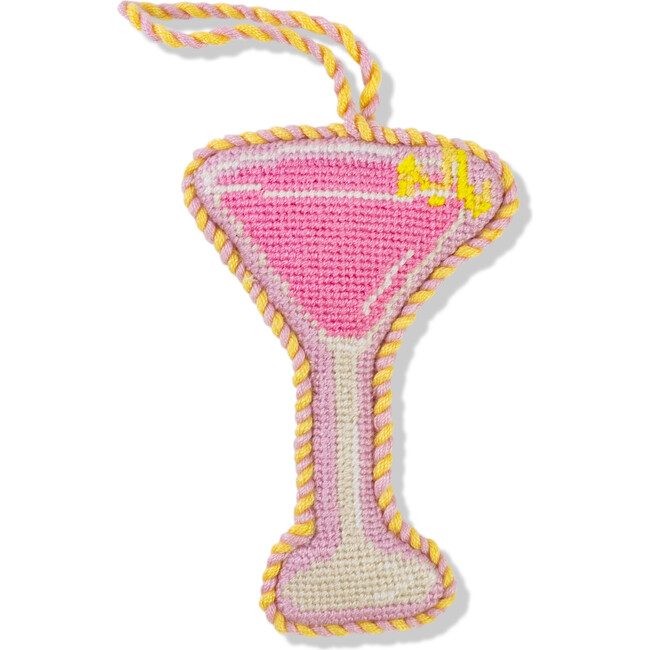 Needlepoint Icon Ornament - Cosmopolitan, Pink