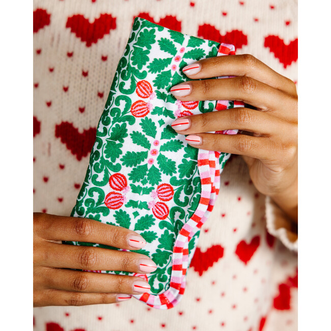 Pomegranate Napkins Set of 4, Green & Pink - Tabletop - 4