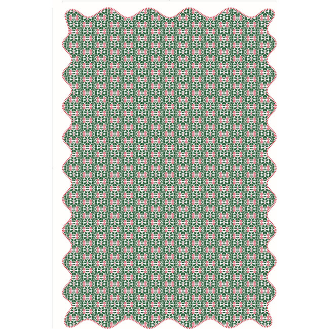 Pomegranate Tablecloth Regular 60"x90", Green & Pink - Tabletop - 3
