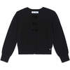 Wool And Cashmere Girl Cardigan With Knots, Black - Cardigans - 1 - thumbnail