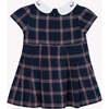 Coton Plaid Dress, Myosotis Blue - Dresses - 2