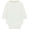 Leaf Embroidery Detail Bodysuit, Light Grey - Onesies - 2