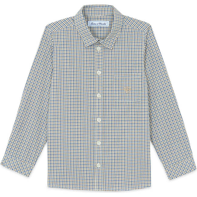 Cotton Plaid Shirt, Ecorce White