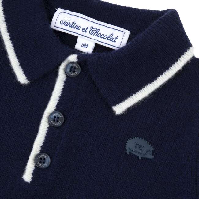 Wool Hedgehog Sweatshirt, Marine Blue - Sweatshirts - 2