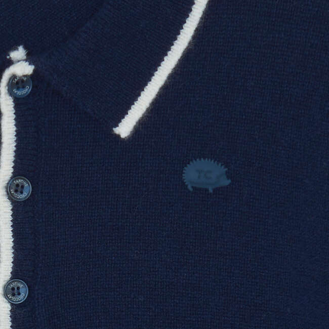 Wool Sweatshirt With Neck, Marine Blue - Sweatshirts - 2