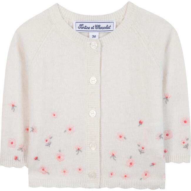 Petals Cardigan, Nacre White