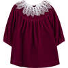Dress With Lace Collar, Rhododendron Red - Dresses - 1 - thumbnail