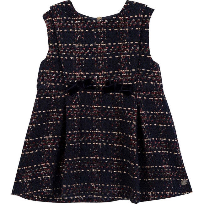 Baby Sleeveless Plaid Dress, Marine Blue