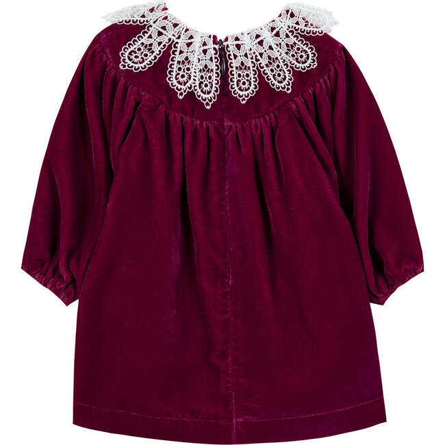 Dress With Lace Collar, Rhododendron Red - Dresses - 2