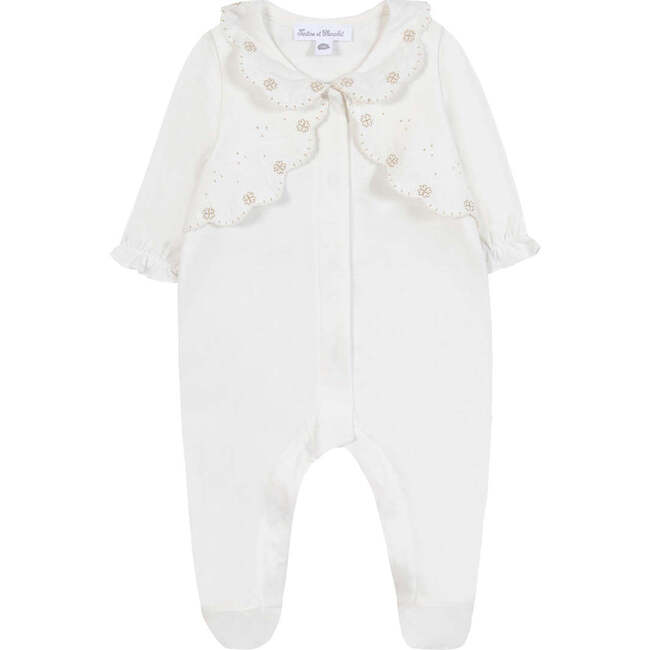 Cotton Baby Pajamas, Nacre White