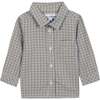 Cotton Baby Plaid Shirt, Ecorce White - Shirts - 1 - thumbnail