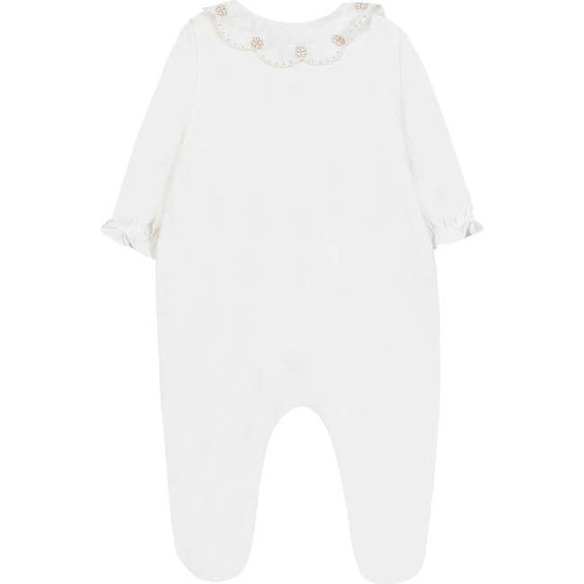 Cotton Baby Pajamas, Nacre White - Footie Pajamas - 2