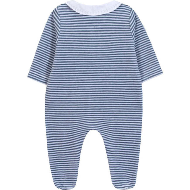 Baby Pajamas, Denim Blue - Footie Pajamas - 2