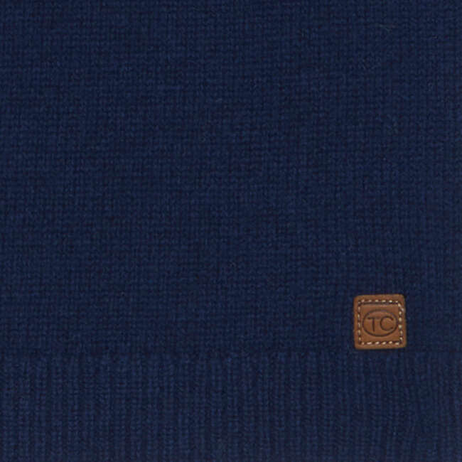 Wool Round Neck Sweatshirt, Marine And Brown Blue - Sweatshirts - 2