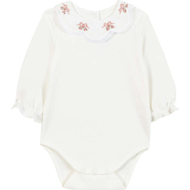 Cotton Flower Bodysuit, Nacre White