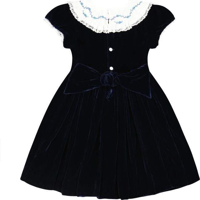 Celestine Navy Velvet Smocked Dress - Dresses - 3