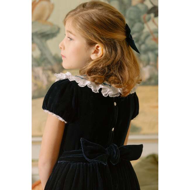 Celestine Navy Velvet Smocked Dress - Dresses - 4