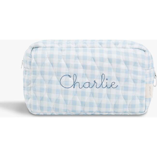Toiletry Pouch, Blue Gingham