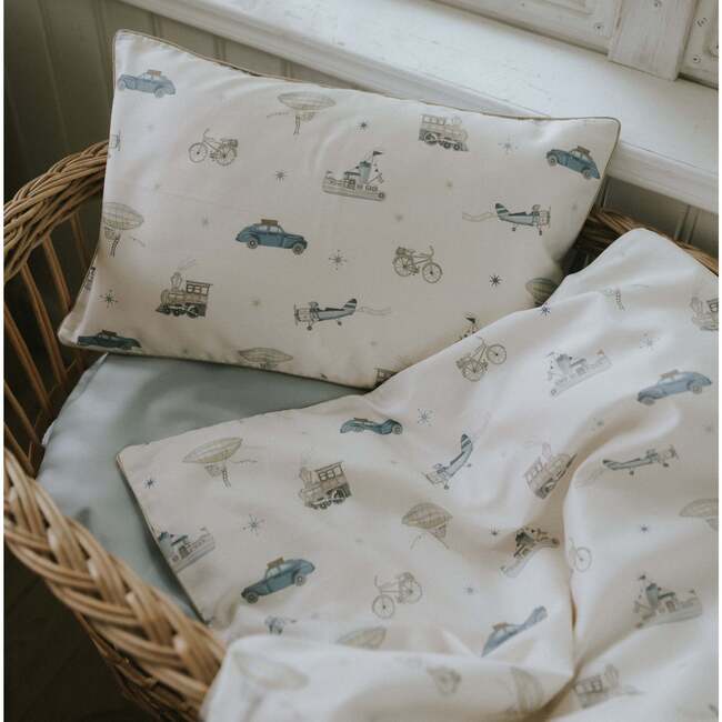 Transit Treasures, Toddler Pillow, Blue - Pillows - 5