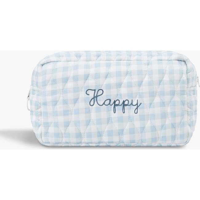 Toiletry Pouch, Blue Gingham - Bath Accessories - 3