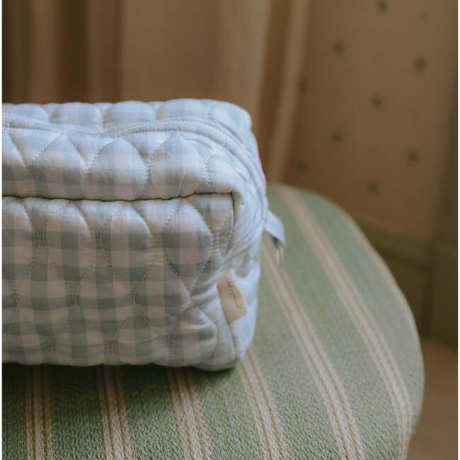 Toiletry Pouch, Blue Gingham - Bath Accessories - 4