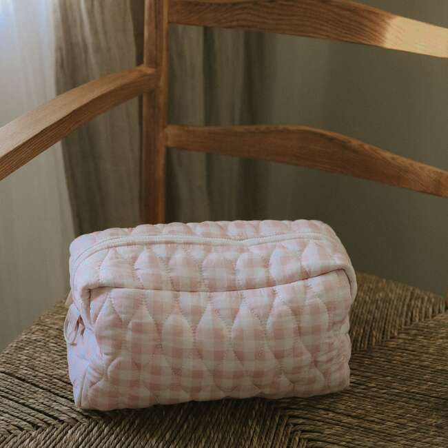 Toiletry Pouch, Pink Gingham - Bath Accessories - 6