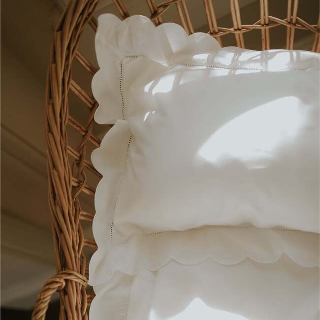 Scalloped Starlight, Toddler Pillow, White - Pillows - 6