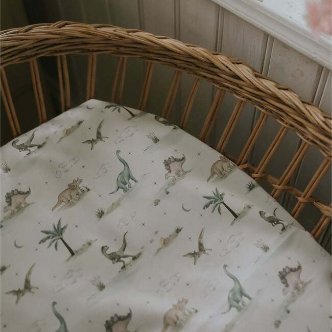 Dino Dreams, Crib Sheet, Sage - Crib Sheets - 6