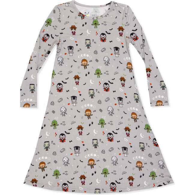 Little Monsters Bamboo Girls' Short Sleeve Dress, Pink
