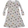 Little Monsters Bamboo Girls' Short Sleeve Dress, Pink - Dresses - 1 - thumbnail
