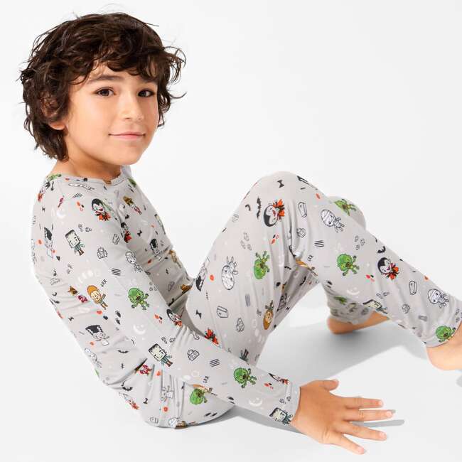 Little Monsters Bamboo Kids Pajamas, Pink - Pajamas - 4