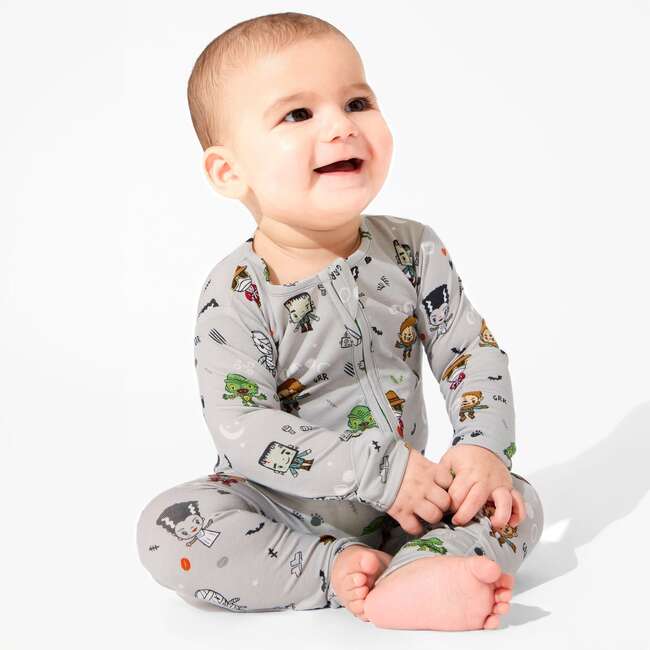 Little Monsters Bamboo Convertible Footie, Pink - Footie Pajamas - 3
