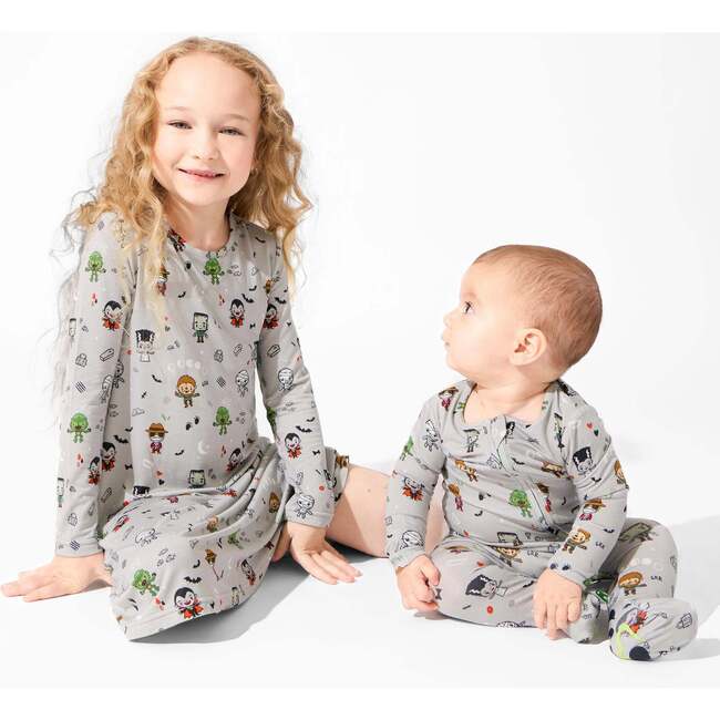 Little Monsters Bamboo Convertible Footie, Pink - Footie Pajamas - 4
