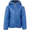 Kids Quilted Puffer Jacket, Shiny Mountain Blue - Coats - 1 - thumbnail