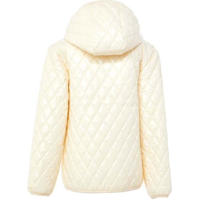 Kids Quilted Puffer Jacket, Shiny Winter White - Coats - 2