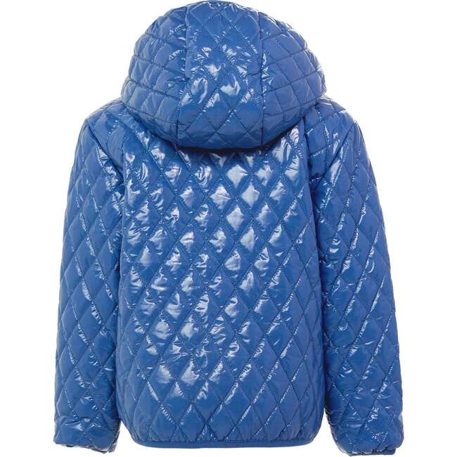 Kids Quilted Puffer Jacket, Shiny Mountain Blue - Coats - 2