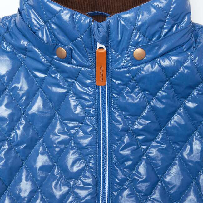 Kids Quilted Puffer Jacket, Shiny Mountain Blue - Coats - 3