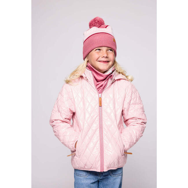 Kids Quilted Puffer Jacket, Shiny Ballerina Pink - Coats - 5