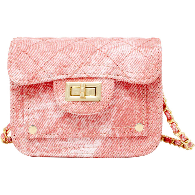 Tie-Dye Quilted Denim Handbag, Pink