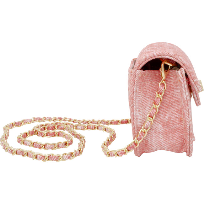 Tie-Dye Quilted Denim Handbag, Pink - Bags - 2