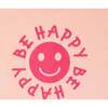 Happy Face "BE HAPPY" Message T-Shirt and Short Set Kids, Pink - Mixed Apparel Set - 4